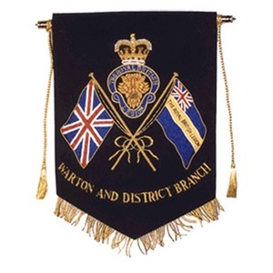 Drapeau pennant de luxe tendance, en tissu feutre, à coudre, avec broderie tissée en fil de laine, franges dorées, broderie à la main de haute qualité - Product Image 4
