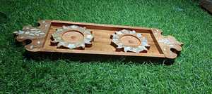 Bandejas de Madera Exquisitas para Servir Postres y Dulces con Incrustaciones de Nácar, Regalos Personalizados para el Ramadán - Product Image 5