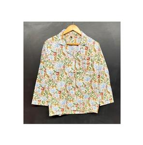 Unisex Pure Cotton Elastic Waist <b>Summer</b> <b>Pajama</b> Set | Lightweight Comfortable Nightwear Indian Handmade with Front Logo - Product Image 1