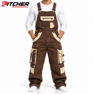 Overoles de Carpintero al por Mayor, de Algodón y Mezclilla, con Bolsillos para Herramientas, Ropa de Trabajo para Hombre, para Minoristas, Suministro de Marca Privada - Product Image 1