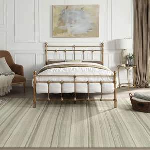 Base de Cama de Latón Estilo Real con Cabecero Tallado, Resistencia Metálica Duradera para Decoración de Dormitorios de Primera Calidad - Product Image 6