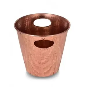 Cubo de Hielo Hecho a Mano para Celebraciones, Bodas, Cobre Martillado a Mano, Aspecto Antiguo, 24 cm - 9.4 Pulgadas, Diseño Vintage y Auténtico - Product Image 1