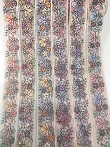 Garnitures de dentelle de broderie colorées à la mode chaude robe faite à la main tissu de mariage placé - Product Image 2