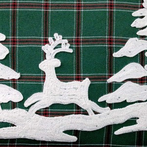 Christmas Tree Soft <b>Plush</b> Embroidery Check Fabric Cushion Cover Winter Holiday Pillowcase for Sofa Living Room - Product Image 4