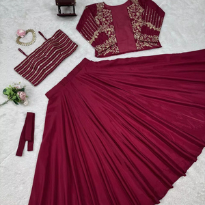 Hermosa Fiesta Desgaste Lehenga Choli Con Hilo Con Secuencia De Trabajo - Product Image 1