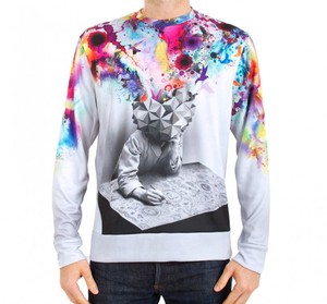 Sudadera de cuello redondo de lana de poliéster 100% personalizada con sublimación completa patrón sólido Opción de talla grande para hombres - Product Image 5