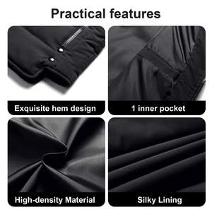 เสื้อกั๊กพัฟเฟอร์ผู้ชายสำหรับฤดูหนาว แบบไม่มีแขน อุ่นสบาย มีซิป น้ำหนักเบา พร้อมเสื้อกั๊กพัฟเฟอร์ผู้ชาย เสื้อกั๊กพัฟเฟอร์ผ้าแคนวาสผู้ชาย - Product Image 3