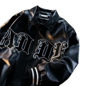 Blouson d'aviateur pour hommes de grande taille veste de baseball avec patchs personnalisés logo de broderie veste universitaire Letterman pour hommes - Product Image 2