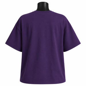 Camiseta Morada Extra Grande Personalizada para Mujer, Camiseta Informal de Manga Corta de Algodón al por Mayor - Product Image 2