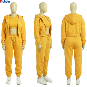 BOBBIN INDUSTRIES - Conjunto Deportivo Informal de 3 Piezas para Mujer, Talla Grande, 100% Algodón, Ajustado, con Capucha, Otoño Invierno - Product Image 1