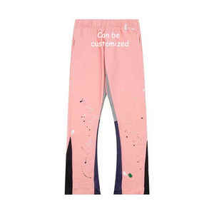 Lupin fieltro lavado ácido pantalones acampanados hombres Casual cordón cintura gris Puff estampado algodón Joggers Flare pantalones de chándal polar Jogger - Product Image 5