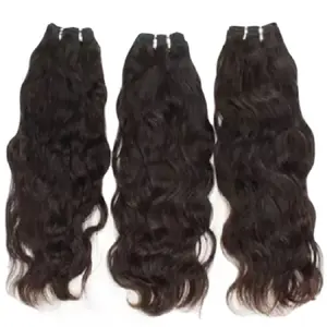 Double Drawn Indian Remy hair virgin human machine weft extensions vendors in India 100% Raw hair vendors Indian