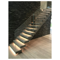 Escalier flottant moderne pour économiser de l'espace, en bois massif, durable, de haute qualité, pour appartement, cuisine