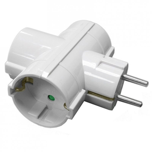 Adaptateur 3 prises Schuko, multiprise triple, 3 prises multi-prises 3 x 16A MAX 3680W, couleur blanche, Don Feliz - Product Image 5