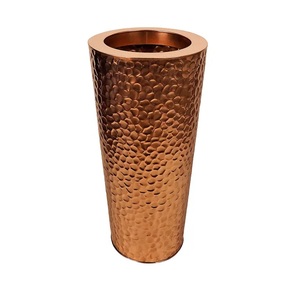 Aluminum Flower <b>vase</b> with Brass antique finished metal pots and planters Garden accessories Cheap metal <b>vases</b> customized IQBAL C - Product Image 4