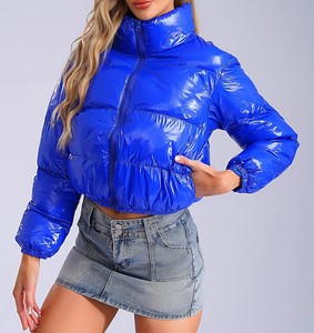 Chaqueta corta brillante acolchada de cintura alta para Mujer | Abrigo corto grueso y cálido de invierno | Chaqueta de calle para mujer - Product Image 5