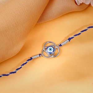 สร้อยข้อมือเครื่องรางแฟชั่นสีเงิน nazarproof rakhi - Product Image 4