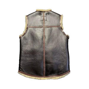 New Stylish Waist <b>Coat</b> Genuine Shearling Real <b>Sheepskin</b> Leather Vest Unisex Casual Sleeveless Winter Jackets Outer Wear Woolen - Product Image 4