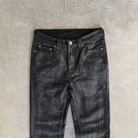 Vaqueros acampanados vintage encerados personalizados para hombre, color plateado, lavables, ecológicos, impermeables, estilo retro, hip-hop, streetwear, para otoño