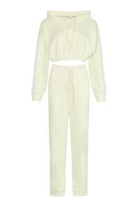 Manufacturer Plain Ladies Tracksuit Woman Sweatsuit Set 2 Piece Crop Top <b>Hoodie</b> And Jogger Tracksuits Jogging Sets Custom Logo - Product Image 2