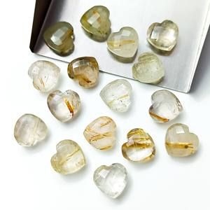 พลอยรูปหน้าเหลี่ยมเพชรพลอยสีทองขนาด10มม. เป็นพลอยอัญมณีสีทองแกะสลักขนาด10มม. - Product Image 1