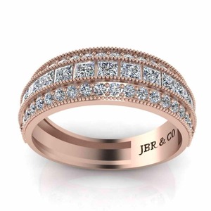 Princesse Premium et diamant rond 925 argent Sterling Milgrain bague de mariage bague de fiançailles de luxe pour les femmes au meilleur prix - Product Image 2