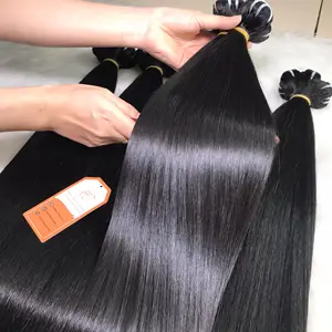 Pelo lacio Natural de Color negro, cabello virgen vietnamita sin procesar, precio al por mayor de fábrica, la mejor calidad