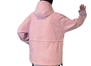 <b>Men's</b> Hooded Windproof <b>Half</b> <b>Zip</b> <b>Jacket</b> Regular Fit Solid Color Casual Spring Outdoor Wear - Product Image 4