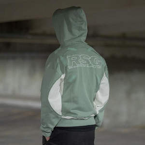 Sweat à capuche décontracté surdimensionné en molleton 100% coton vert pour homme, vêtements de rue urbains pour l'été - Product Image 6