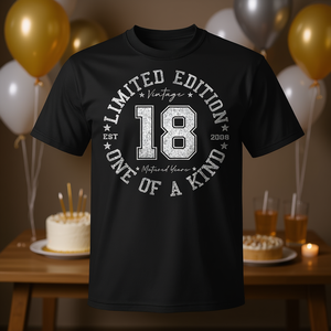 เสื้อยืดวินเทจปี 2008 รุ่นลิมิเต็ดอิดิชั่น สำหรับฉลองวันเกิดครบรอบ 18 ปี เสื้อยืดพรีเมียมสำหรับโปรโมชั่น - Product Image 3