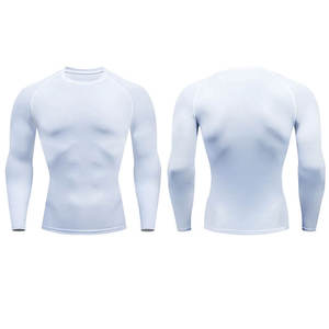T-shirt de compression respirant en spandex/polyester à manches longues, avec logo personnalisé OEM, pour unisexe - Product Image 6