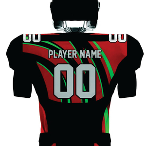 Conjunto de uniforme de fútbol americano personalizado para hombre, aparejos transpirables, sarga, ropa deportiva de entrenamiento duradera, negro, rojo, verde, nombre del jugador - Product Image 3