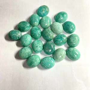 100% Natural hecho a mano curación verde amazonita cristal joyería pulido fondo plano cabujón ovalado Popular piedras preciosas sueltas alto - Product Image 2