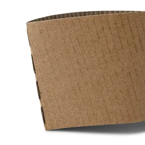 Round Cardboard Sleeves Fit 12/16/20Oz 500 Ml Coffee Mugs Anti-Scald Kraft Disposable <b>Paper</b> Cup - 1000 pcs/carton - Product Image 5