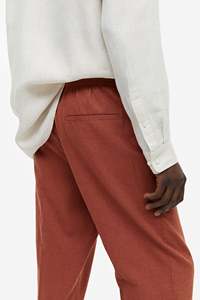 Jogging vintage pour homme en coton/polyester élégant, coupe ample tendance, broderie technique, couleur unie, taille mi-haute, léger - Product Image 2