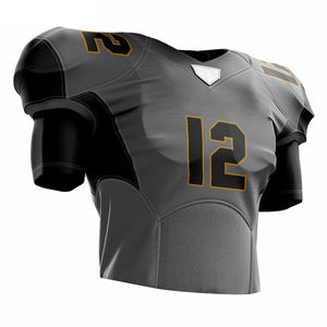 2025 camisetas de fútbol grises personalizadas a la moda de manga corta para hombres, camiseta de fútbol americano, servicio OEM disponible - Product Image 4