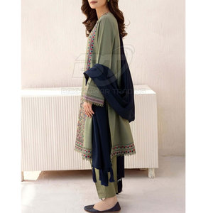 Conjunto de Shalwar Kameez Dupatta para Mujer, Estilo de Marca, Venta al por Mayor, Shalwar Kameez Bordado de Alta Gama para Mujer - Product Image 3