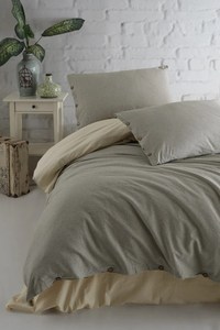 Juego de funda de edredón clásico de lino y algodón 100% personalizado en colores colección de ropa de cama de 3 piezas 200TC uso doméstico y hotelero para todas las estaciones - Product Image 4