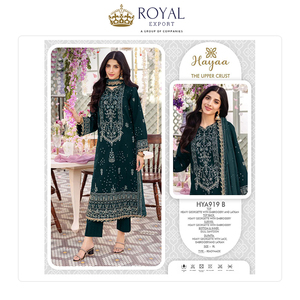 Vente en gros de vêtements de mariage et de fête de haute qualité Ensemble de costumes Georgette Salwar avec broderie et Zarkhan - Product Image 3