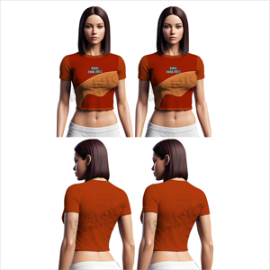 T-shirt court tendance pour femmes, style facile à enfiler avec une construction extensible axée sur le confort, look urbain pour femmes, crop top - Product Image 6