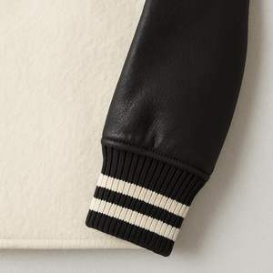 Chaqueta universitaria con logotipo personalizado para hombre con cuerpo de lana y mangas de cuero, logotipo personalizado, disponible en todos los tamaños - Product Image 3