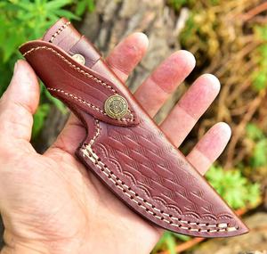 Gaine de couteau d'extérieur marron rustique personnalisable 100% cuir véritable de qualité supérieure fait à la main couture durable Style moderne - Product Image 6