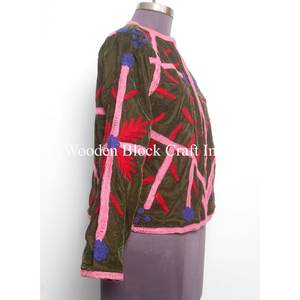 <b>Women's</b> Wear Beautiful <b>Velvet</b> <b>Jacket</b> with Floral Design Embroidery Work Girl's Suzani <b>Jacket</b> for Party Wear <b>Jacket</b> - Product Image 4