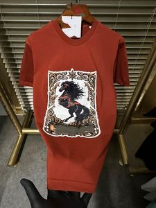 Camiseta de Manga Corta para Hombre, Talla Grande, de Seda/Algodón, Antipilling, con Estampado Animal, 300g, Cuello Redondo, Informal, Transpirable, Ecológica, OEM, ODM - Product Image 2