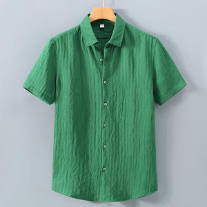 เสื้อเชิ้ตใยไผ่แฟชั่นใหม่ คุณภาพสูง เสื้อเชิ้ตแขนสั้นลำลองสำหรับผู้ชาย น้ำหนักเบา เหมาะสำหรับใส่ในฤดูร้อน - Product Image 3