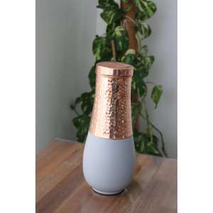 Bouteille d'eau décorative personnalisée en cuivre martelé, écologique, de qualité alimentaire, compatible lave-vaisselle, pour pique-nique, camping, cadeau - Product Image 1