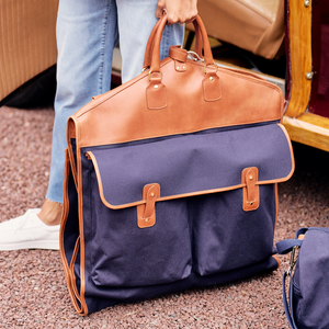 Sac de vêtements en cuir et toile de haute qualité, pliable, imperméable, porte-costume de voyage professionnel, organisateur suspendu CGB-0037 - Product Image 5