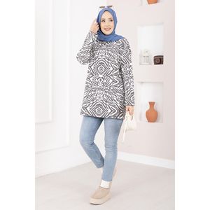 Pull en tricot style vintage imprimé zèbre 100% coton respirant, mignon, tissé avec des décorations de fleurs en dentelle pour l'automne et l'hiver - Product Image 2
