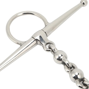 Broca para montar en boca de caballo de acero inoxidable de 135mm con cadena de bolas, brocas ecuestres de mano de obra fina para evitar mordidas de Granero - Product Image 3