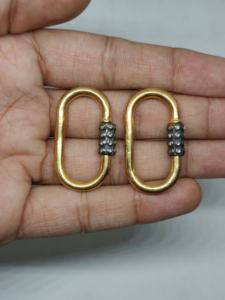 สลักเกลียวชุบทองรูปวงรี925 40x20MM เงินสเตอริง - Product Image 5